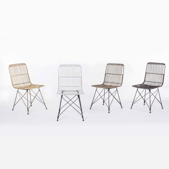 Set 4 sedie da interno intrecciate in legno Kubu Bizzotto Lucila