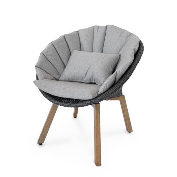 Set Poltrone Da Esterno Design Moderno In Rattan Con Cuscini E Tavolino Bistrot New Bali