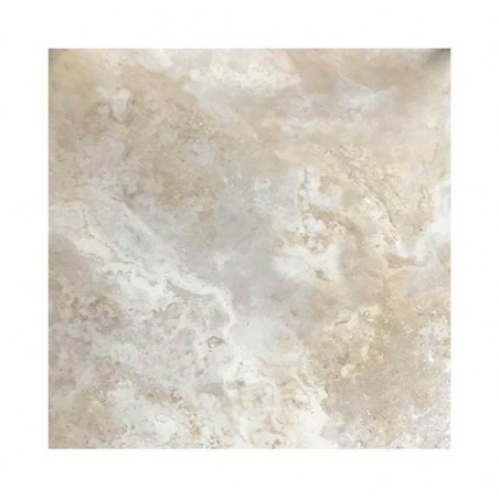 Pavimento grès porcellanato effetto travertino 50 x 50 cm Alfalux collezione Poseidon noce