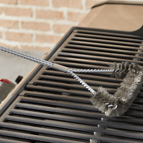Spazzola Per Pulizia Griglia Barbecue A T Setole In Acciaio Weber 45 Cm