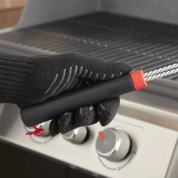 Spazzola Per Pulizia Griglia Barbecue A T Setole In Acciaio Weber 45 Cm