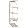 Libreria Stile Glamour 90x38x180 Oro Con Ripiani A Specchio Glamy