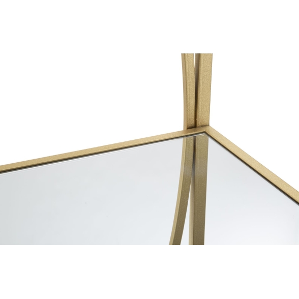 Libreria Stile Glamour 90x38x180 Oro Con Ripiani A Specchio Glamy