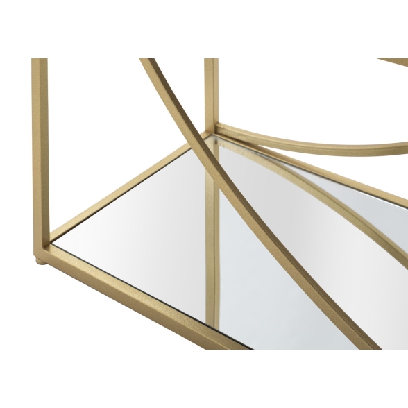 Libreria Stile Glamour 90x38x180 Oro Con Ripiani A Specchio Glamy