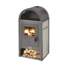 Stufa A Legna In Acciaio Con Portalegna K-Line Kamin Deluxe Maiolica Beige