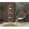 Libreria Angolare Rotonda In Rattan 4 Ripiani 40x38x150 Panama