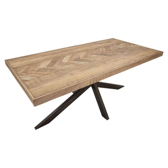 Tavolo Da Pranzo Industrial In Legno Gambe Nere Incrociate 180x90x77