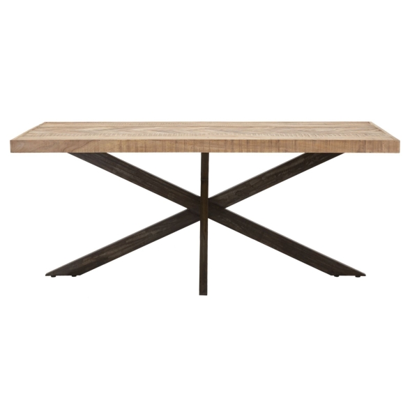Tavolo Da Pranzo Industrial In Legno Gambe Nere Incrociate 180x90x77