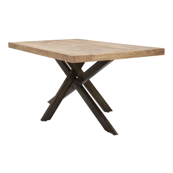 Tavolo Da Pranzo Industrial In Legno Gambe Nere Incrociate 180x90x77