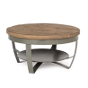 Tavolino Basso Tondo 65 Cm In Acciaio Piano In Legno Narvik Bizzotto