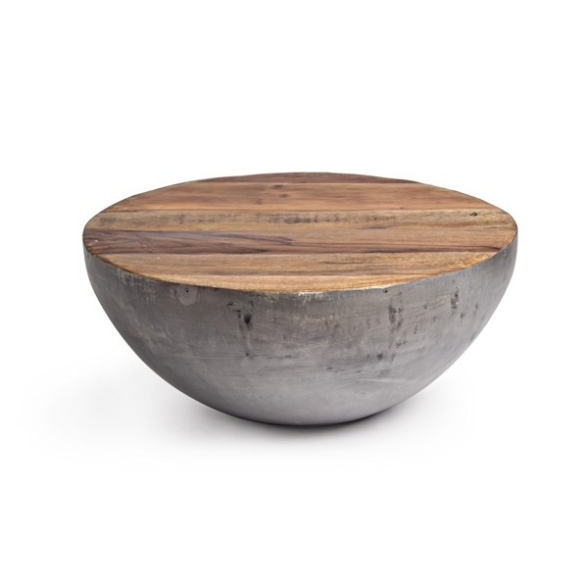 Tavolino Tondo Da Interno 70 Cm Lancaster Legno E Acciaio Bizzotto