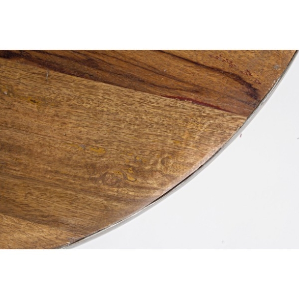 Tavolino Tondo Da Interno 70 Cm Lancaster Legno E Acciaio Bizzotto