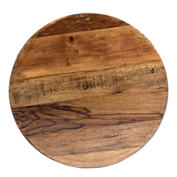 Tavolino Tondo Da Interno 70 Cm Lancaster Legno E Acciaio Bizzotto