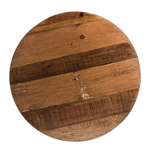 Tavolino Basso Tondo 90 Cm In Acciaio Piano In Legno Lancaster Bianco Bizzotto