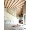 Tavolino Basso Tondo 90 Cm In Acciaio Piano In Legno Lancaster Bianco Bizzotto