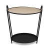Tavolino tondo stile industrial piano in legno e struttura in acciaio Everitt D51 Bizzotto