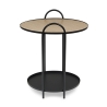 Tavolino tondo stile industrial piano in legno e struttura in acciaio Everitt D51 Bizzotto