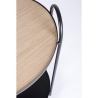 Tavolino tondo stile industrial piano in legno e struttura in acciaio Everitt D51 Bizzotto