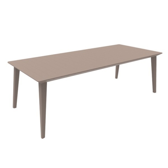 Tavolo Allungabile Da Esterno 240 cm In Resina Con Doghe Cappuccino
