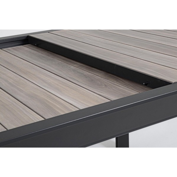 Tavolo Allungabile Da Esterno In Alluminio Antracite 100x220-340 Cm Belmar Bizzotto
