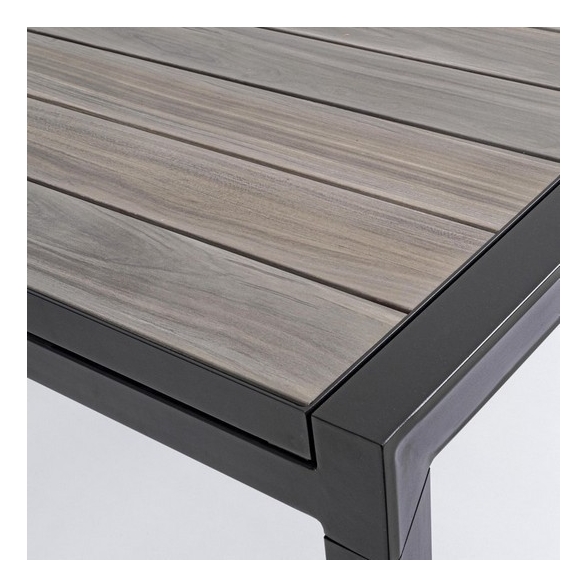 Tavolo Allungabile Da Esterno In Alluminio Antracite 100x220-340 Cm Belmar Bizzotto