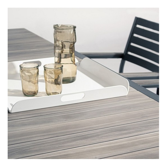 Tavolo Allungabile Da Esterno In Alluminio Antracite 100x220-340 Cm Belmar Bizzotto