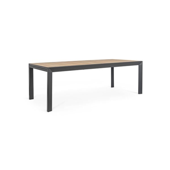 Tavolo Allungabile Da Esterno In Alluminio Antracite 100x220-340 Cm Belmar Bizzotto