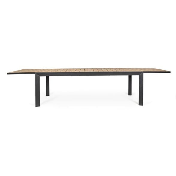 Tavolo Allungabile Da Esterno In Alluminio Antracite 100x220-340 Cm Belmar Bizzotto