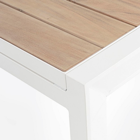 Tavolo Allungabile Da Esterno In Alluminio Bianco 100x220-340 Cm Belmar Bizzotto