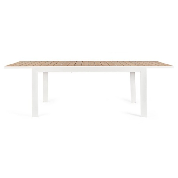 Tavolo Allungabile Da Esterno In Alluminio Bianco 100x220-340 Cm Belmar Bizzotto