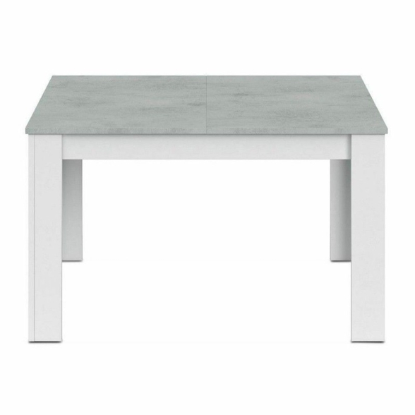 Tavolo allungabile da pranzo rettangolare in legno 140-190x90 cm Kendra Cemento/Bianco