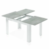 Tavolo allungabile da pranzo rettangolare in legno 140-190x90 cm Kendra Cemento/Bianco