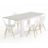 Tavolo allungabile da pranzo rettangolare in legno 140-190x90 cm Kendra Cemento/Bianco