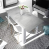 Tavolo allungabile da pranzo rettangolare in legno 140-190x90 cm Kendra Cemento/Bianco