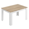 Tavolo allungabile rettangolare 140-190 x 90 cm Kendra bianco/rovere