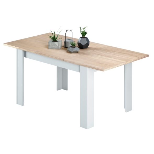 Tavolo allungabile rettangolare 140-190 x 90 cm Kendra bianco/rovere