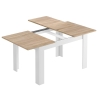 Tavolo allungabile rettangolare 140-190 x 90 cm Kendra bianco/rovere