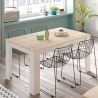 Tavolo allungabile rettangolare 140-190 x 90 cm Kendra bianco/rovere