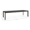 Tavolo Allungabile In Alluminio Antracite Per Esterni 110x200-300 Konnor Bizzotto