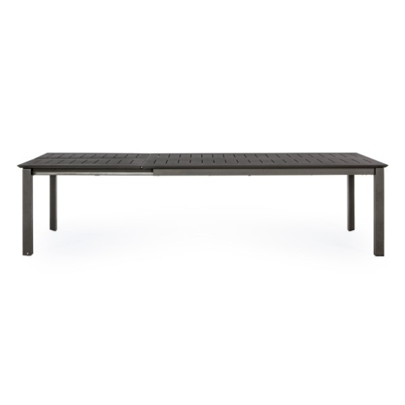 Tavolo Allungabile In Alluminio Antracite Per Esterni 110x200-300 Konnor Bizzotto
