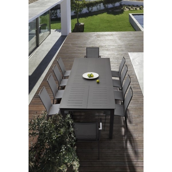 Tavolo Allungabile In Alluminio Antracite Per Esterni 110x200-300 Konnor Bizzotto
