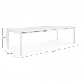 Tavolo Allungabile In Alluminio Bianco Per Esterni 110x200-300 Konnor Bizzotto