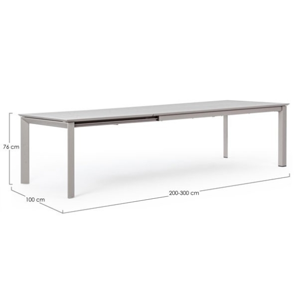 Tavolo Allungabile In Alluminio Per Esterni 110x200-300 Konnor Rastin Bizzotto