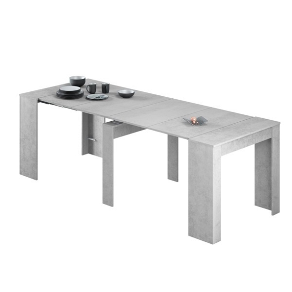 Consolle estensibile da pranzo rettangolare legno effetto cemento 240 cm