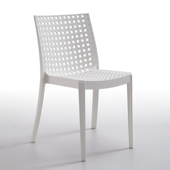 Tavolo Con 6 Sedie In Resina Per Esterni Set Completo Bianco 140x80 Cm