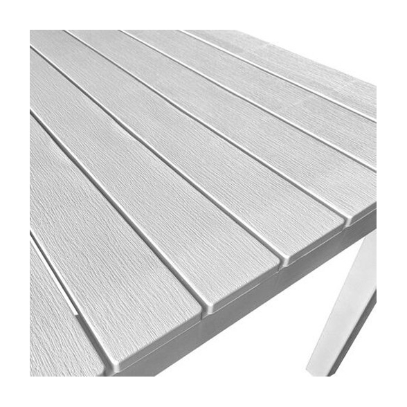 Tavolo Con 6 Sedie In Resina Per Esterni Set Completo Bianco 140x80 Cm