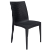 Tavolo con 6 sedie in resina rattan intrecciato antracite Boheme 150x90