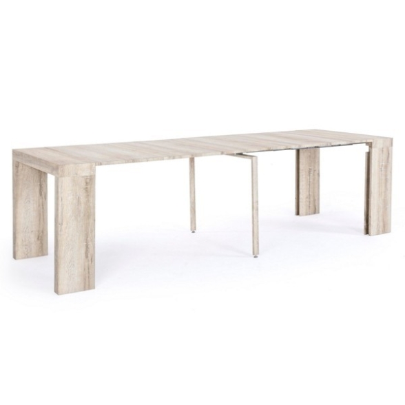 Tavolo Consolle Allungabile 90x45/270 Cm 6 Posizioni Legno Chiaro Daniel Kenya Bizzotto