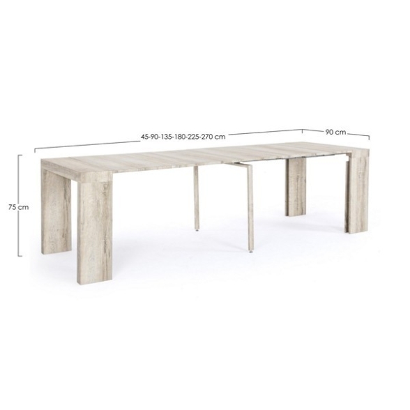 Tavolo consolle estensibile in legno rovere 270 cm Daniel Kenya Bizzotto