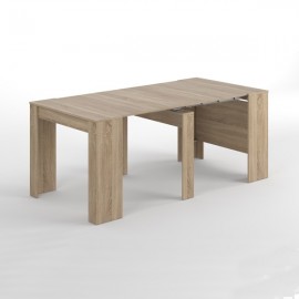 Tavolo consolle allungabile da pranzo in legno rovere chiaro per cucina moderna